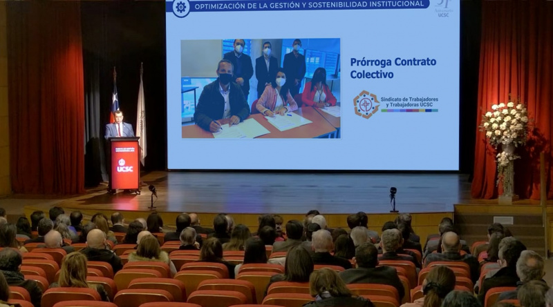 Rector Mellado entregó resultados de gestión valorando actitud del Sindicato de trabajadores y Trabajadoras de la UCSC